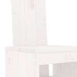 5 Piece Garden Bar Set White Solid Wood Pine - 45-Degree Angle