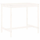 5 Piece Garden Bar Set White Solid Wood Pine - Rear View