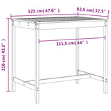 5 Piece Garden Bar Set White Solid Wood Pine - Extra Image