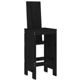 5 Piece Garden Bar Set Black Solid Wood Pine - Top-Down View
