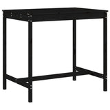 5 Piece Garden Bar Set Black Solid Wood Pine - Rear View