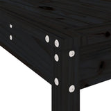 5 Piece Garden Bar Set Black Solid Wood Pine - Close-Up Angle