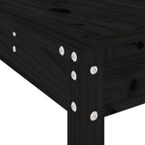 7 Piece Garden Bar Set Black Solid Wood Pine