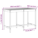 7 Piece Garden Bar Set Black Solid Wood Pine - Extra Image