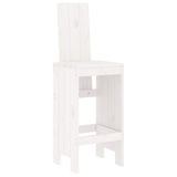 9 Piece Garden Bar Set White Solid Wood Pine - Top-Down View