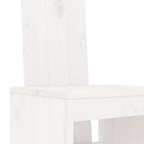 9 Piece Garden Bar Set White Solid Wood Pine - 45-Degree Angle