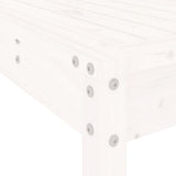 9 Piece Garden Bar Set White Solid Wood Pine - Close-Up Angle