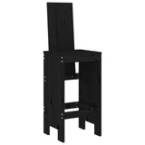9 Piece Garden Bar Set Black Solid Wood Pine - Top-Down View