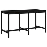 9 Piece Garden Bar Set Black Solid Wood Pine - Rear View