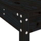 9 Piece Garden Bar Set Black Solid Wood Pine - Close-Up Angle