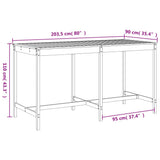 9 Piece Garden Bar Set Black Solid Wood Pine - Extra Image