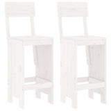 3 Piece Garden Bar Set White Solid Wood Pine - Side View