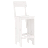 3 Piece Garden Bar Set White Solid Wood Pine - Top-Down View