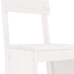 3 Piece Garden Bar Set White Solid Wood Pine