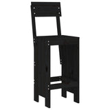 3 Piece Garden Bar Set Black Solid Wood Pine - Top-Down View
