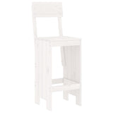 5 Piece Garden Bar Set White Solid Wood Pine - Top-Down View