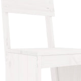 5 Piece Garden Bar Set White Solid Wood Pine - 45-Degree Angle