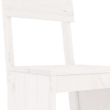 5 Piece Garden Bar Set White Solid Wood Pine - 45-Degree Angle