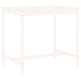 5 Piece Garden Bar Set White Solid Wood Pine - Rear View
