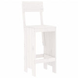 7 Piece Garden Bar Set White Solid Wood Pine - Top-Down View
