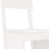 7 Piece Garden Bar Set White Solid Wood Pine - 45-Degree Angle