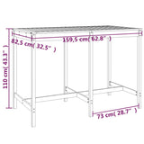 7 Piece Garden Bar Set White Solid Wood Pine - Extra Image