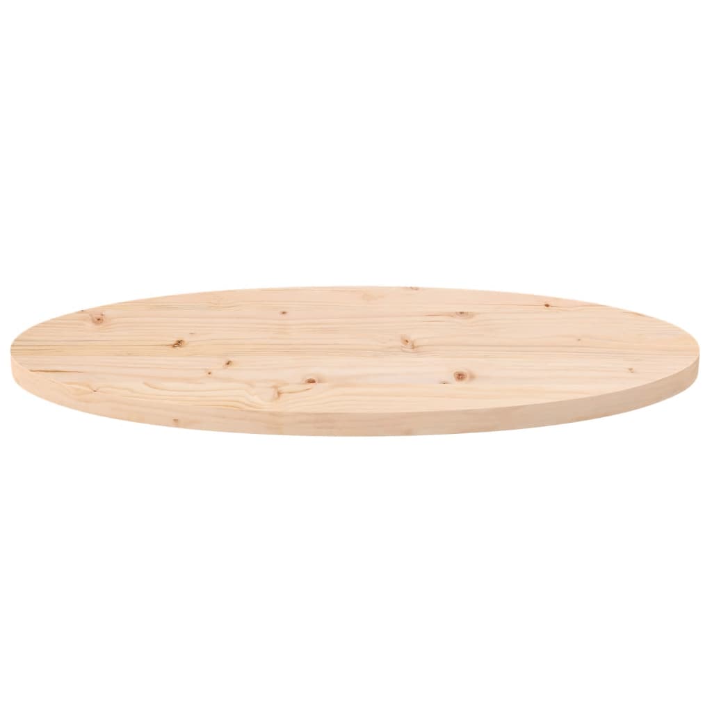 Table Top 80x40x2.5 cm Solid Wood Pine Oval
