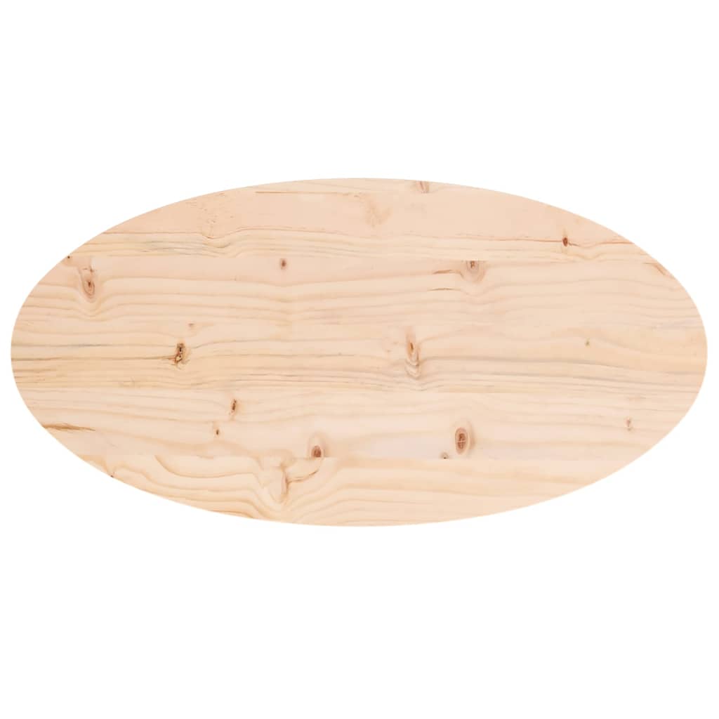 Table Top 80x40x2.5 cm Solid Wood Pine Oval