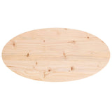 Table Top 80x40x2.5 cm Solid Wood Pine Oval - Top-Down View
