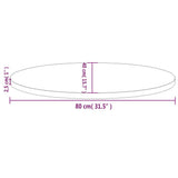 Table Top 80x40x2.5 cm Solid Wood Pine Oval
