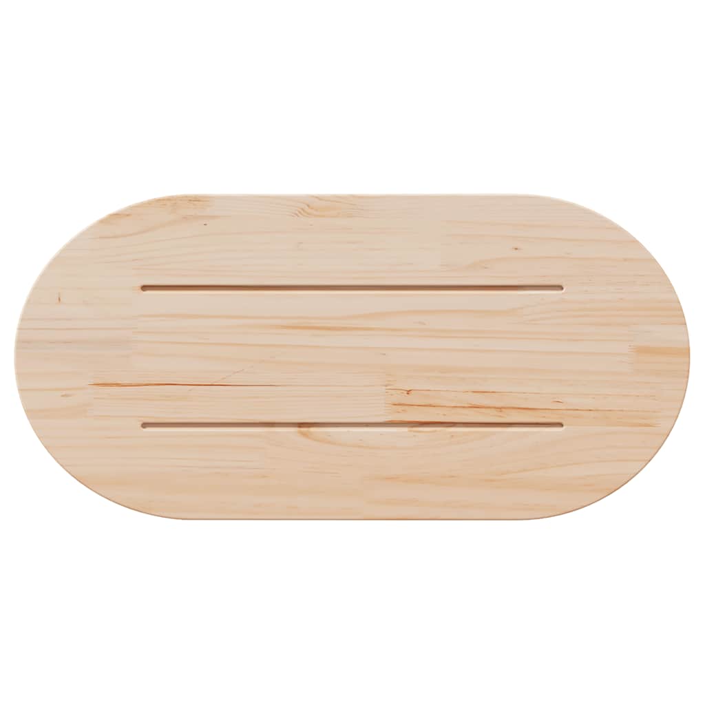 Table Top 80x40x2.5 cm Solid Wood Pine Oval