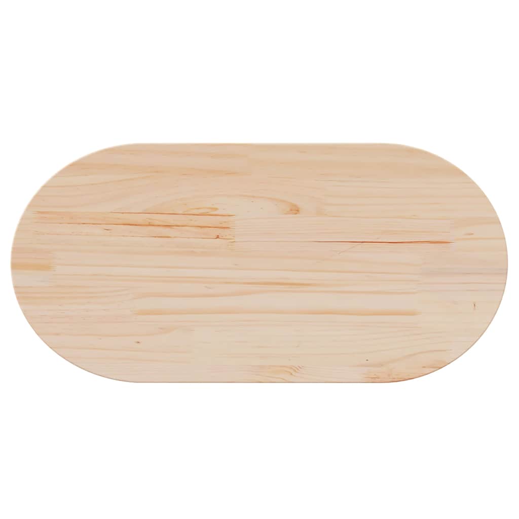 Table Top 80x40x2.5 cm Solid Wood Pine Oval