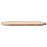 Table Top 90x45x2.5 cm Solid Wood Pine Oval - Side View