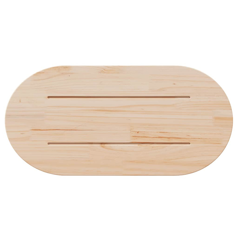 Table Top 90x45x2.5 cm Solid Wood Pine Oval
