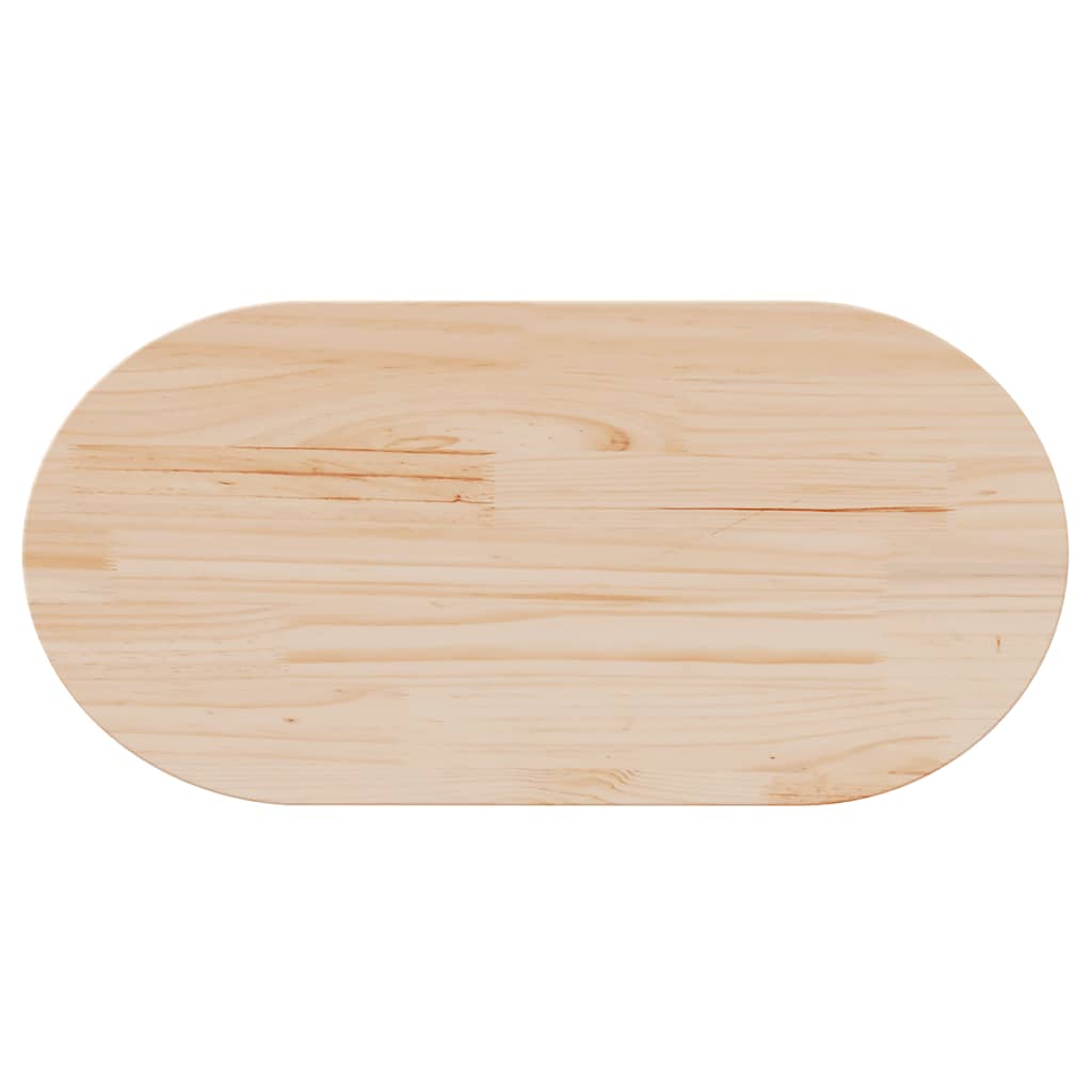 Table Top 90x45x2.5 cm Solid Wood Pine Oval