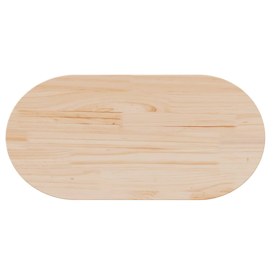 Table Top 90x45x2.5 cm Solid Wood Pine Oval