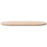 Table Top 110x55x2.5 cm Solid Wood Pine Oval - Side View