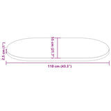 Table Top 110x55x2.5 cm Solid Wood Pine Oval