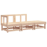 3 Piece Garden Lounge Set Solid Wood Pine - Front View