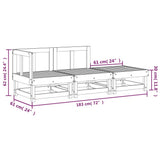 3 Piece Garden Lounge Set Solid Wood Douglas