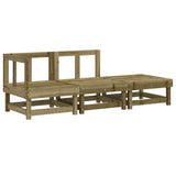 3 Piece Garden Lounge Set Impregnated Wood Pine - Front View