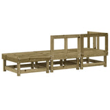 3 Piece Garden Lounge Set Impregnated Wood Pine - Rear View