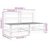 Garden Middle Sofas 2 pcs Solid Wood Douglas - Low Angle