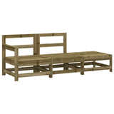3 Piece Garden Lounge Set Impregnated Wood Pine - Front View