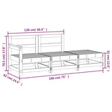 3 Piece Garden Lounge Set Impregnated Wood Pine - Low Angle