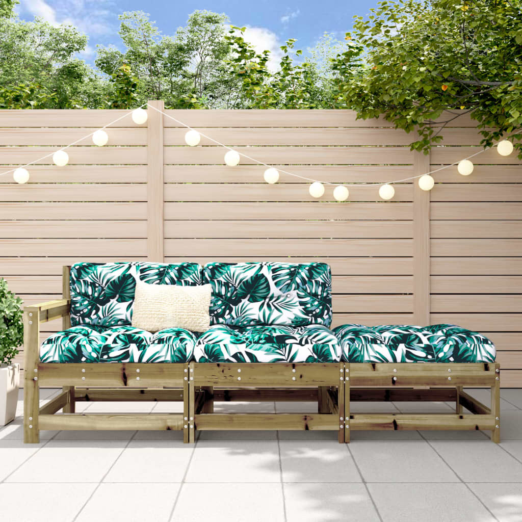3 Piece Garden Lounge Set Impregnated Wood Pine