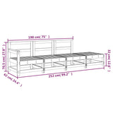 4 Piece Garden Lounge Set Solid Wood Pine - Low Angle