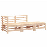 3 Piece Garden Lounge Set Solid Wood Pine - Front View