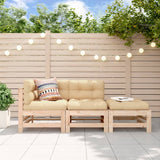 3 Piece Garden Lounge Set Solid Wood Pine