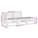 3 Piece Garden Lounge Set Solid Wood Douglas